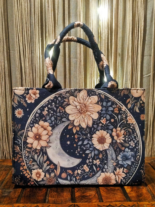 Chandrika Laptop Tote | Sustainable Crescent Moon-Inspired Bag (Fits 15.6” Laptop)